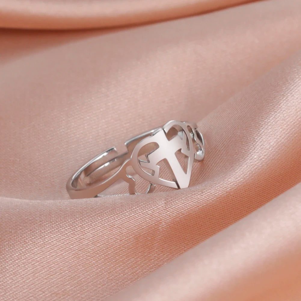 Stainless Steel Love Heart - Adjustable