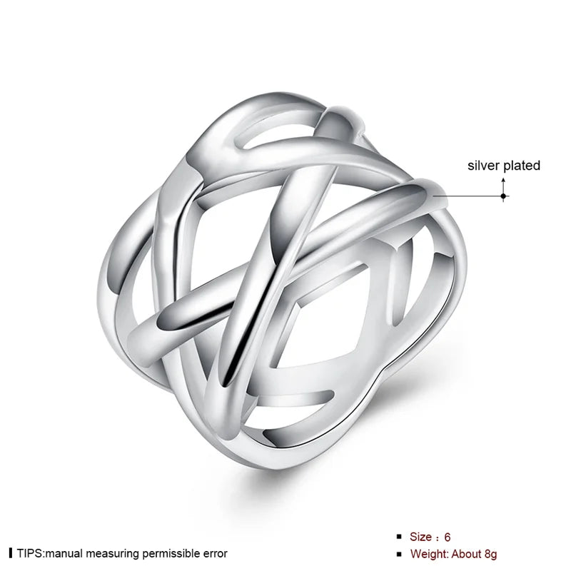 Sterling Silver Intertwined Ring