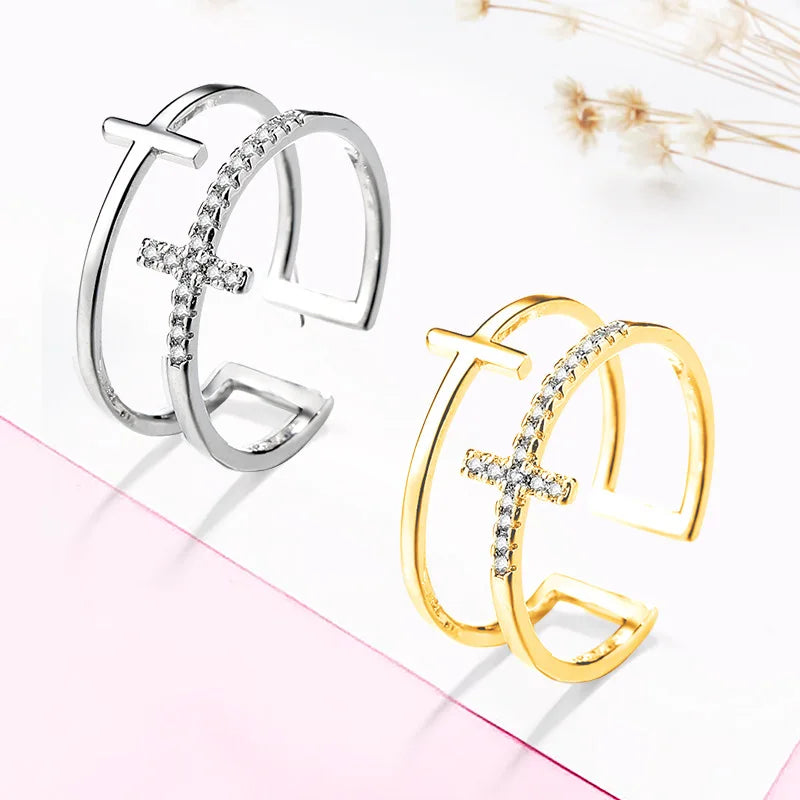 Double Layer Adjustable Cross Ring