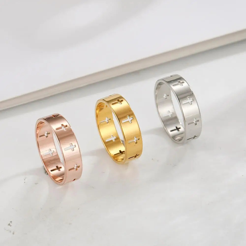 Hollow Cross Ring
