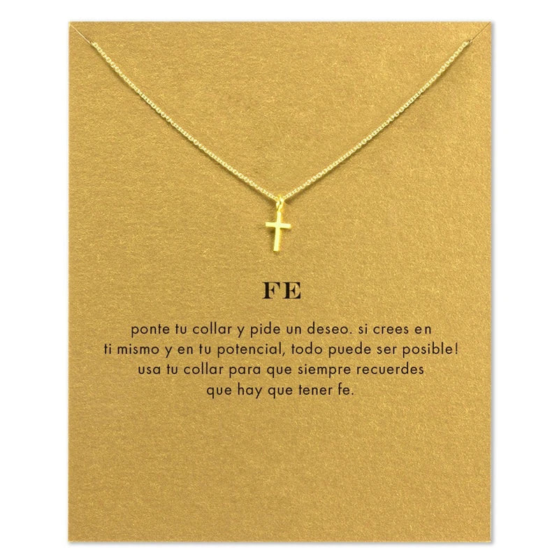 Simple Cross Pendant Short Chain Necklace