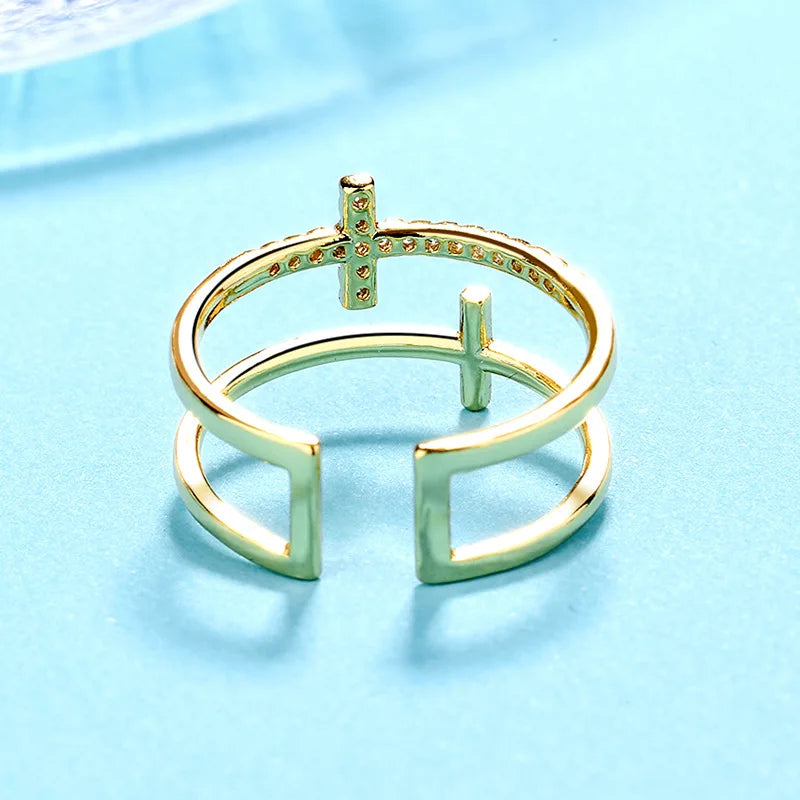 Double Layer Adjustable Cross Ring