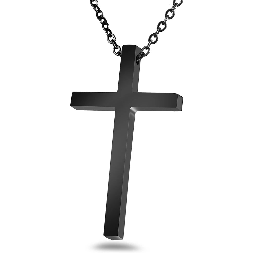 Black/Silver/Gold Stainless Steel Necklaces Gothic Cross Necklace