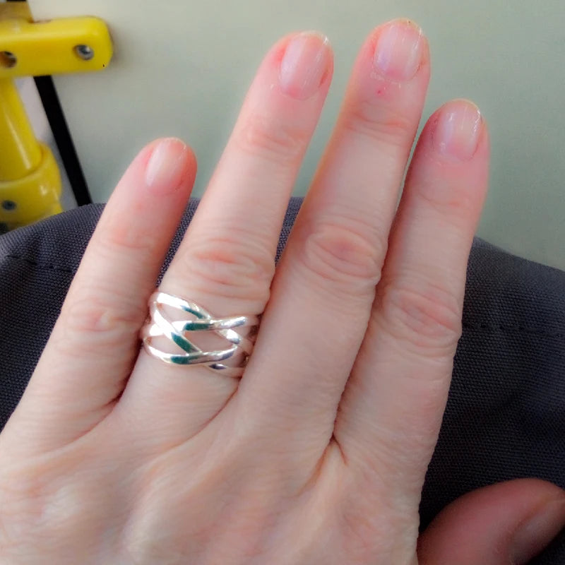 Sterling Silver Intertwined Ring