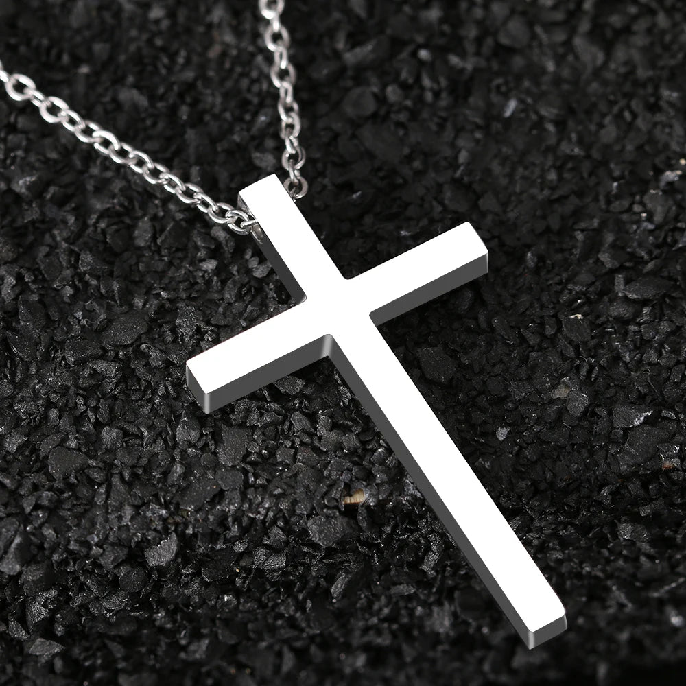 Black/Silver/Gold Stainless Steel Necklaces Gothic Cross Necklace