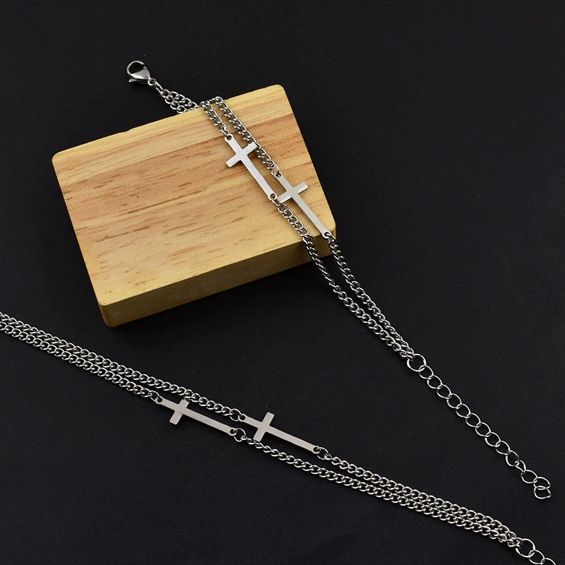 Titanium steel cross bracelet