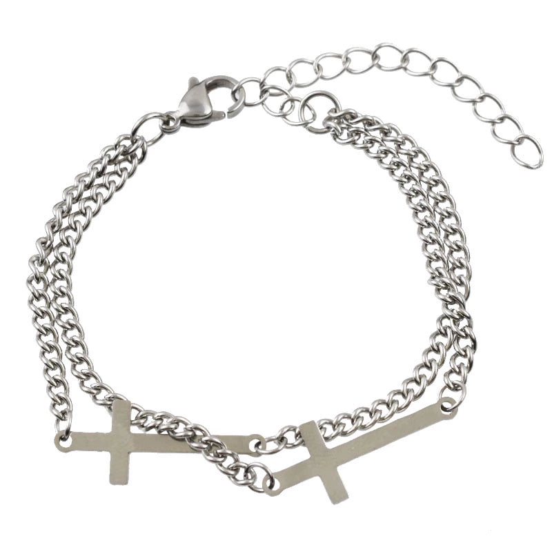 Titanium steel cross bracelet