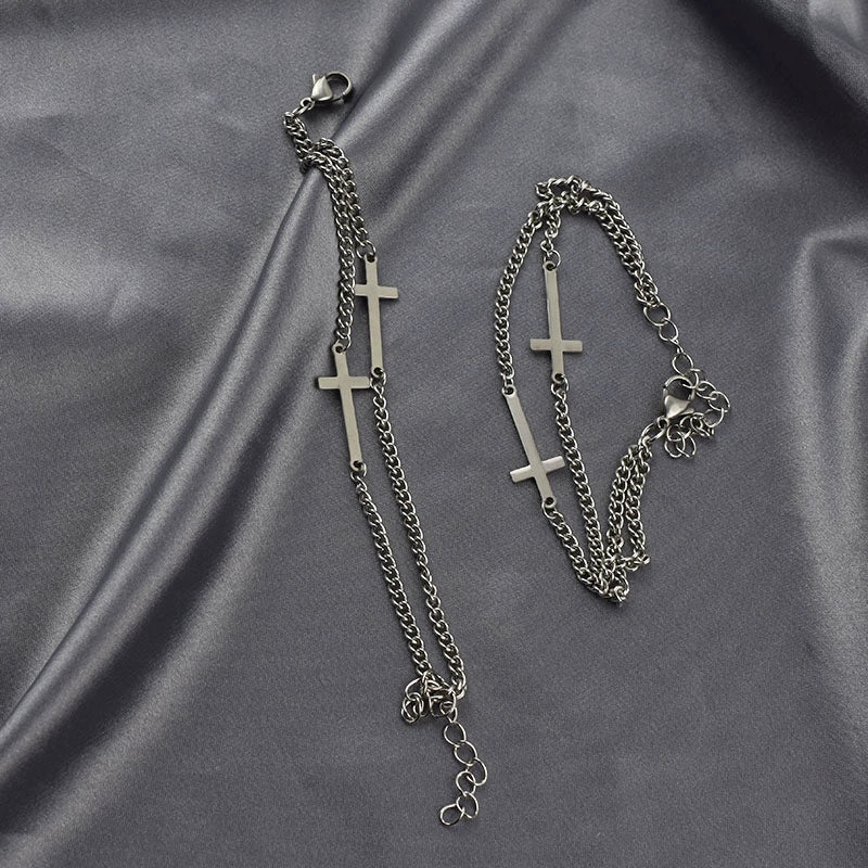 Titanium steel cross bracelet