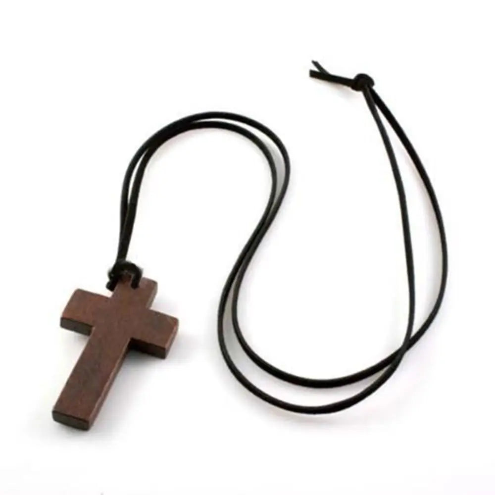 Retro Wooden Cross Neclace