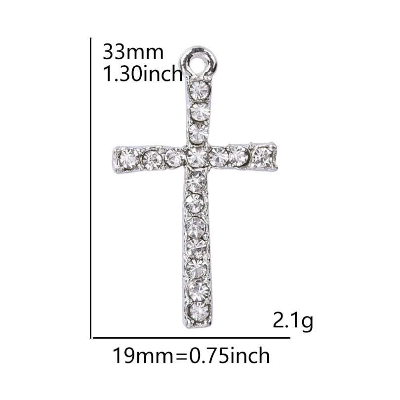 Crystal cross charm necklace