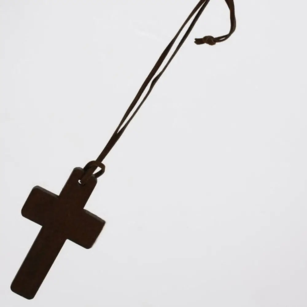 Retro Wooden Cross Neclace