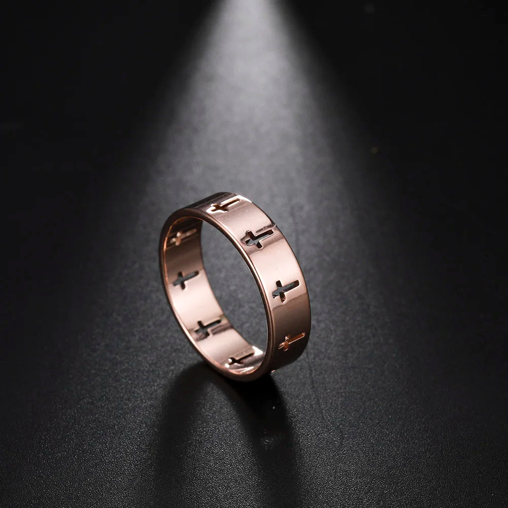 Personality Hollow Cross Ring