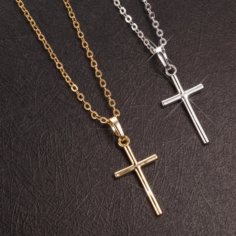 Gold/Silver Cross Pendant Necklace