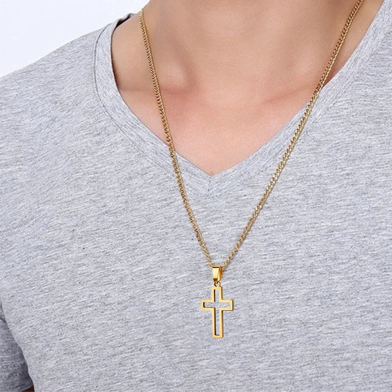 Stainless Steel Cross Pendant Necklace