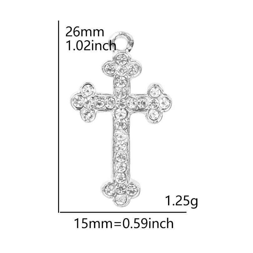 Crystal cross charm necklace