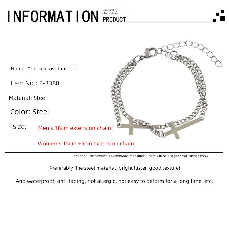 Titanium steel cross bracelet