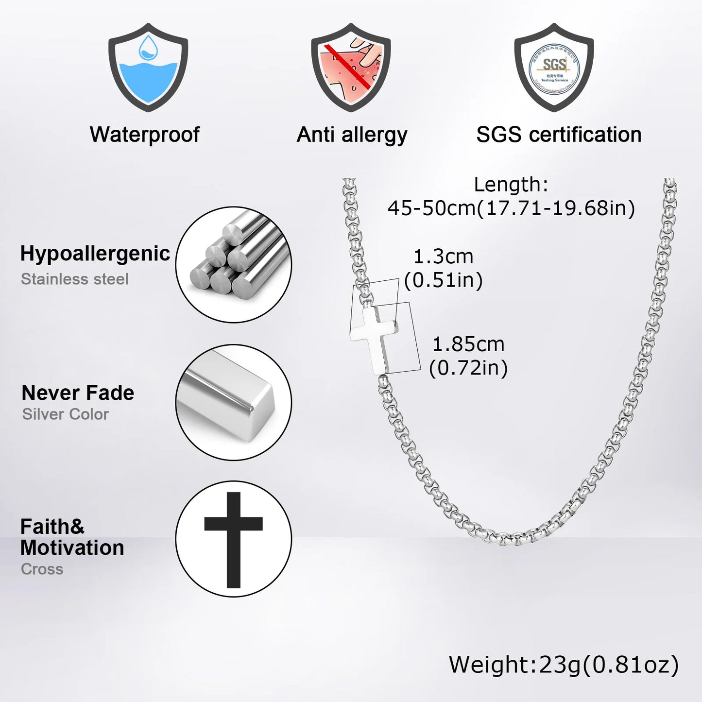 Cross necklace stainless steel