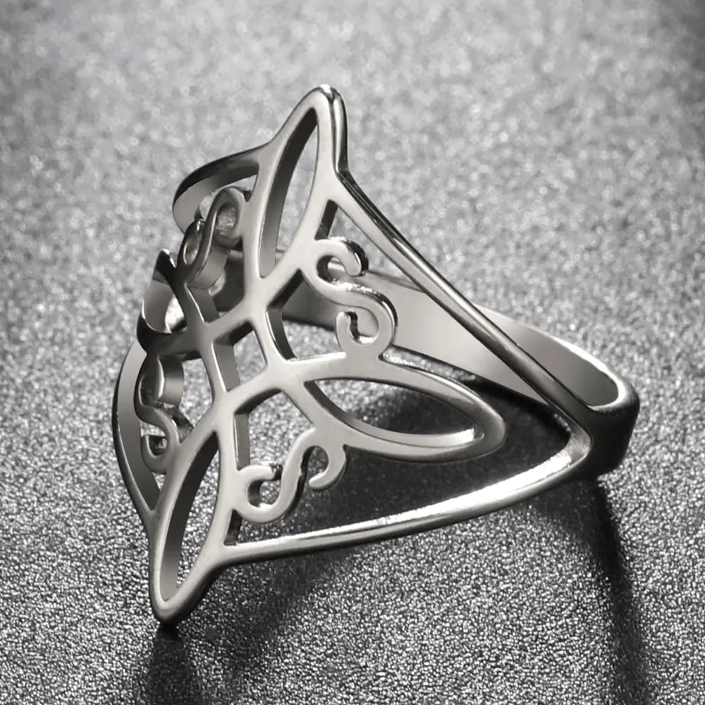 Witch Knot Stainless Steel Rings