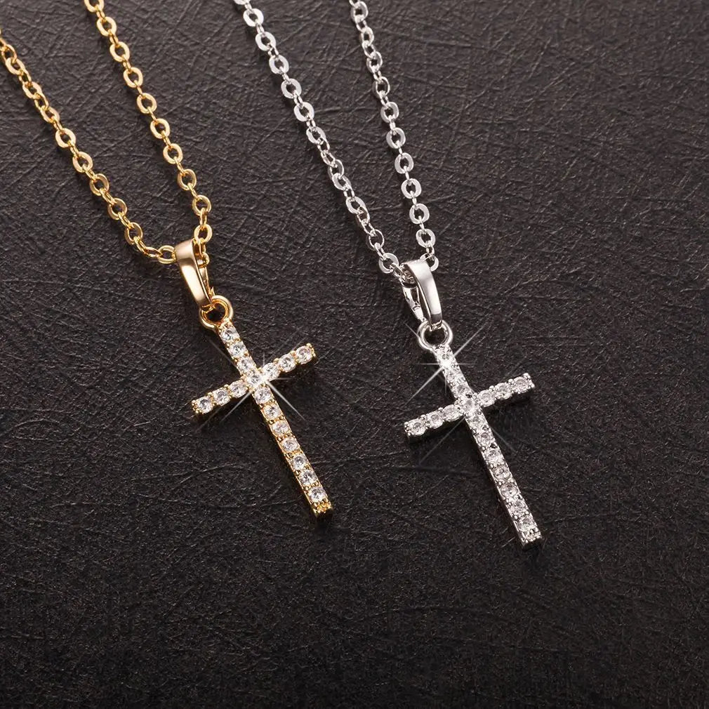 Gold/Silver Cross Pendant Necklace