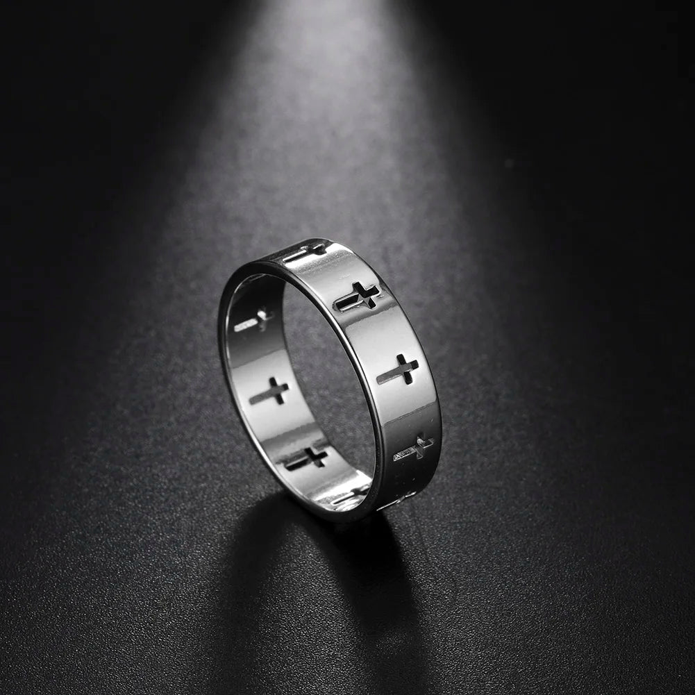 Personality Hollow Cross Ring