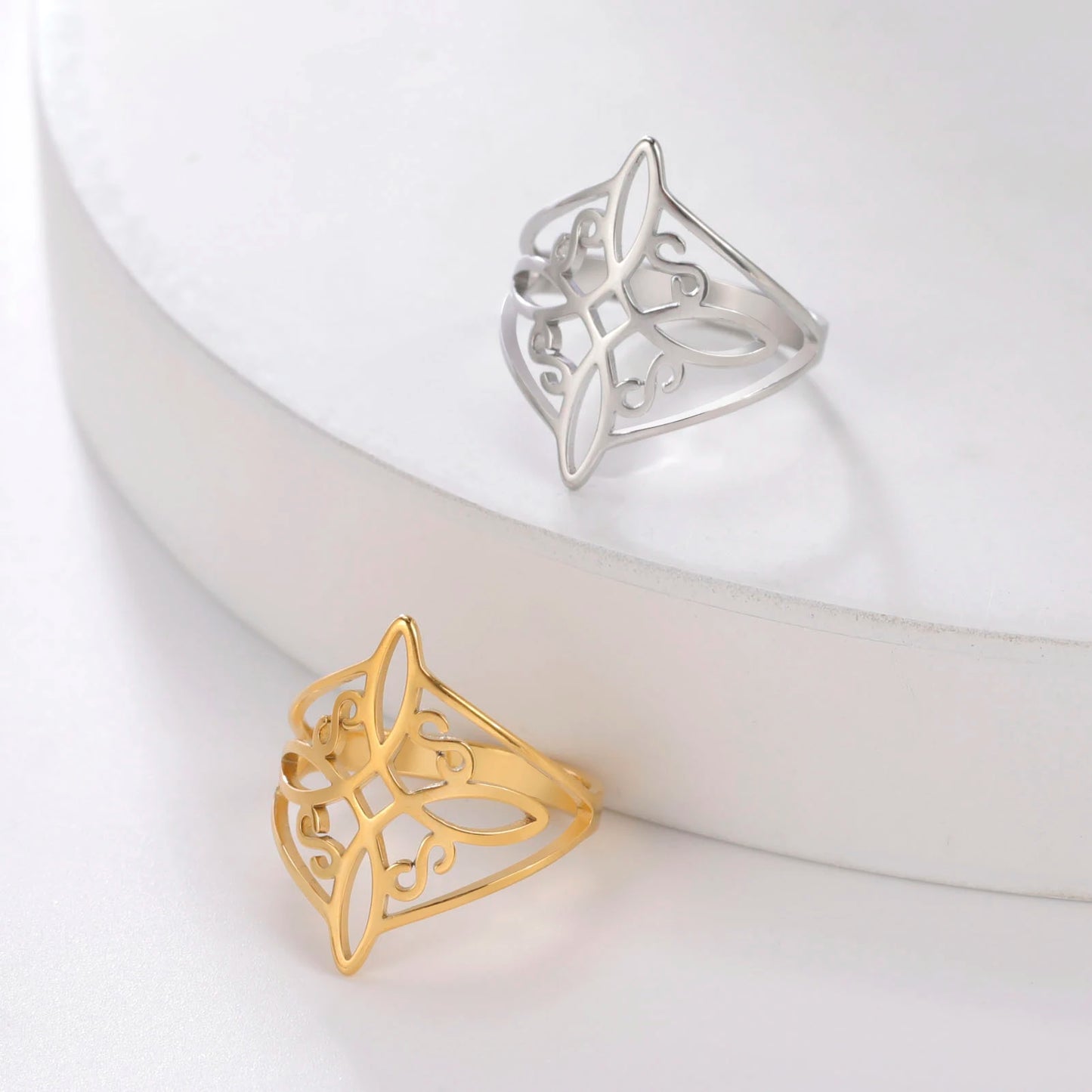 Witch Knot Stainless Steel Rings