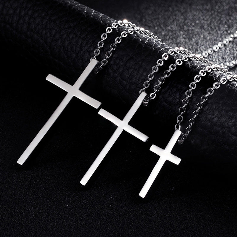 Titanium Steel Cross Pendant Necklace