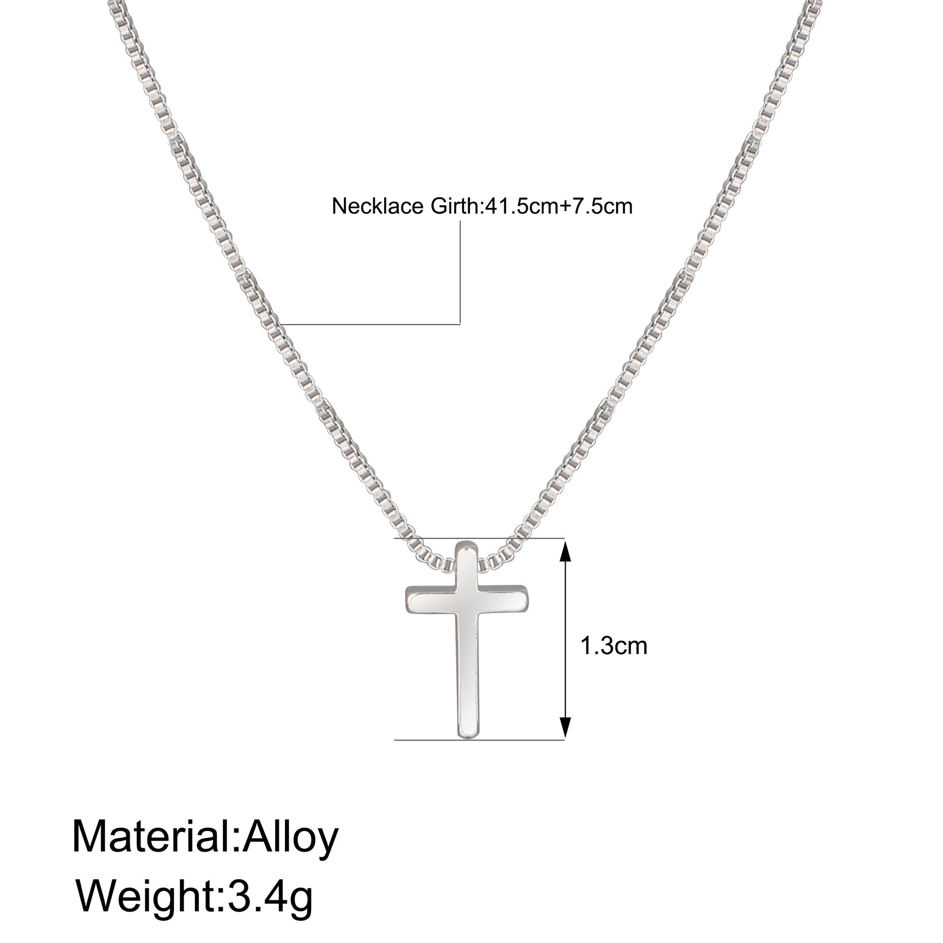 Gold And Silver Christian Cross Necklace