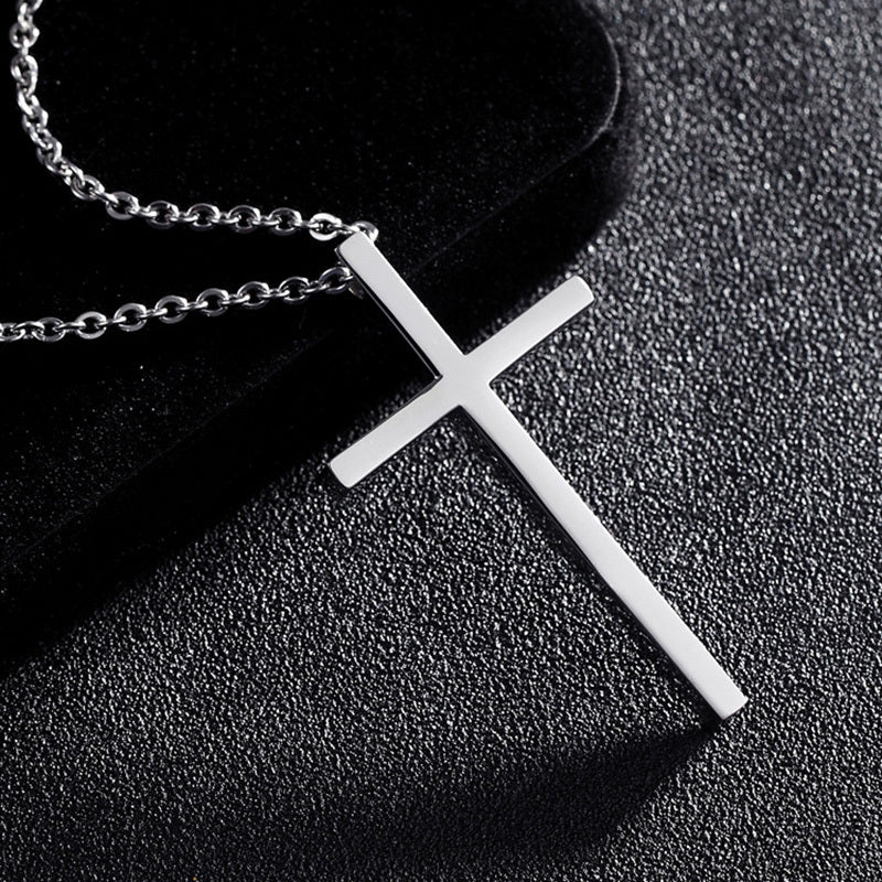 Titanium Steel Cross Pendant Necklace