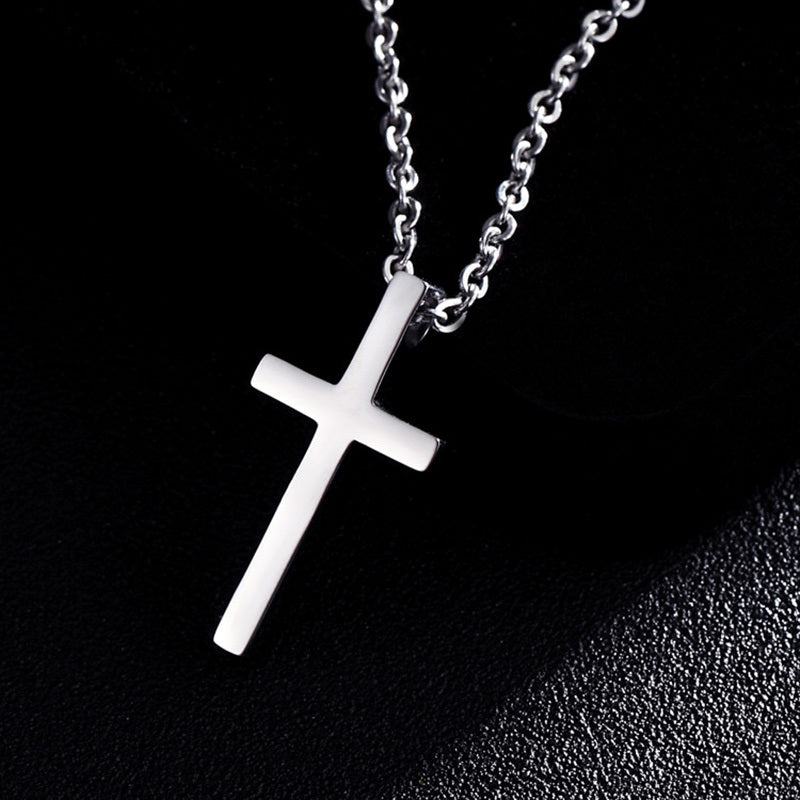 Titanium Steel Cross Pendant Necklace