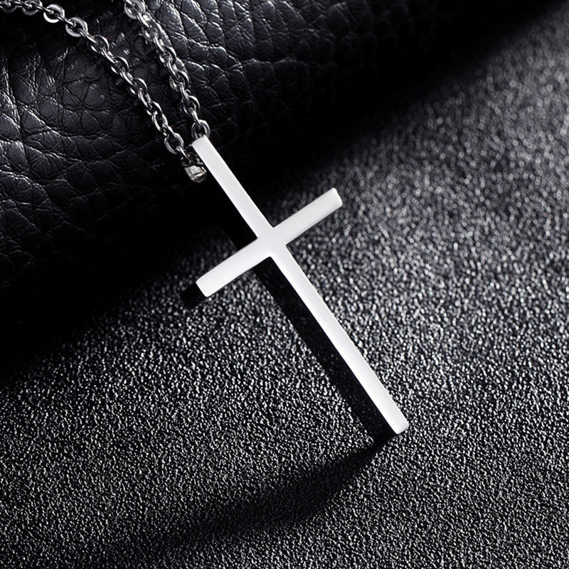 Titanium Steel Cross Pendant Necklace
