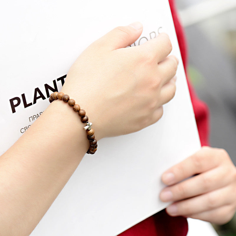 Beaded cross bracelet