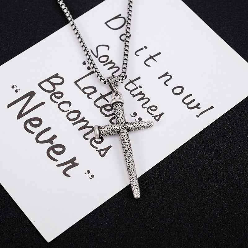 Vintage Nail Cross Necklace