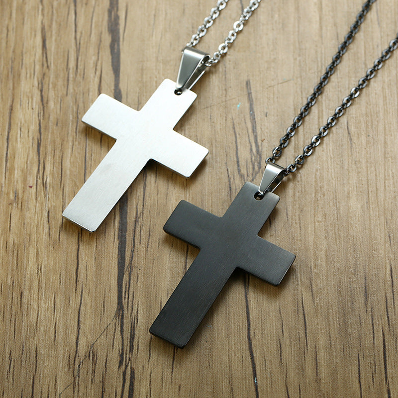 Our Father prayer cross necklace