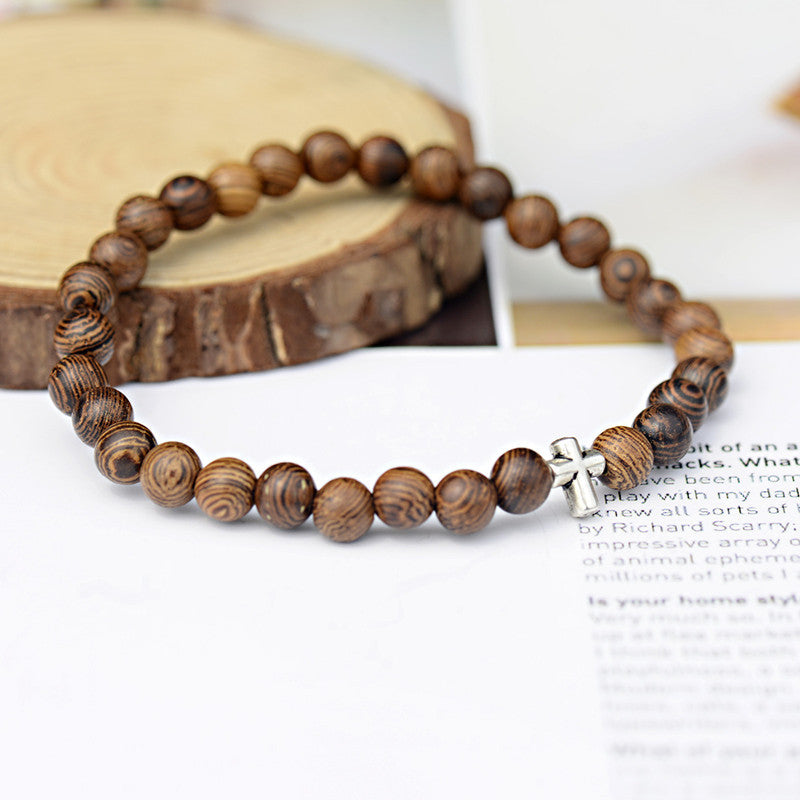 Beaded cross bracelet