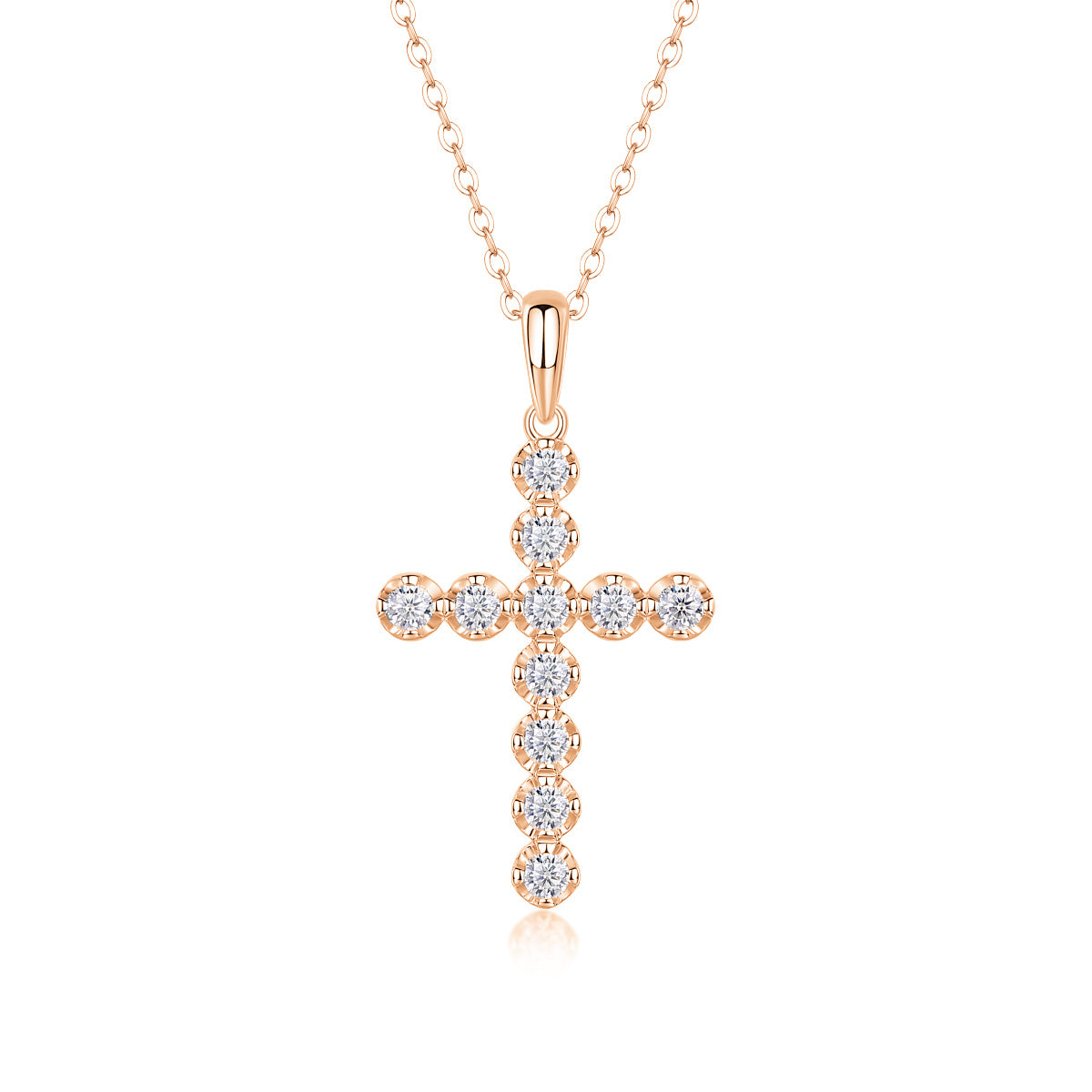 Beautiful Cross Necklace with Moissanite & S925 Sterling Silver