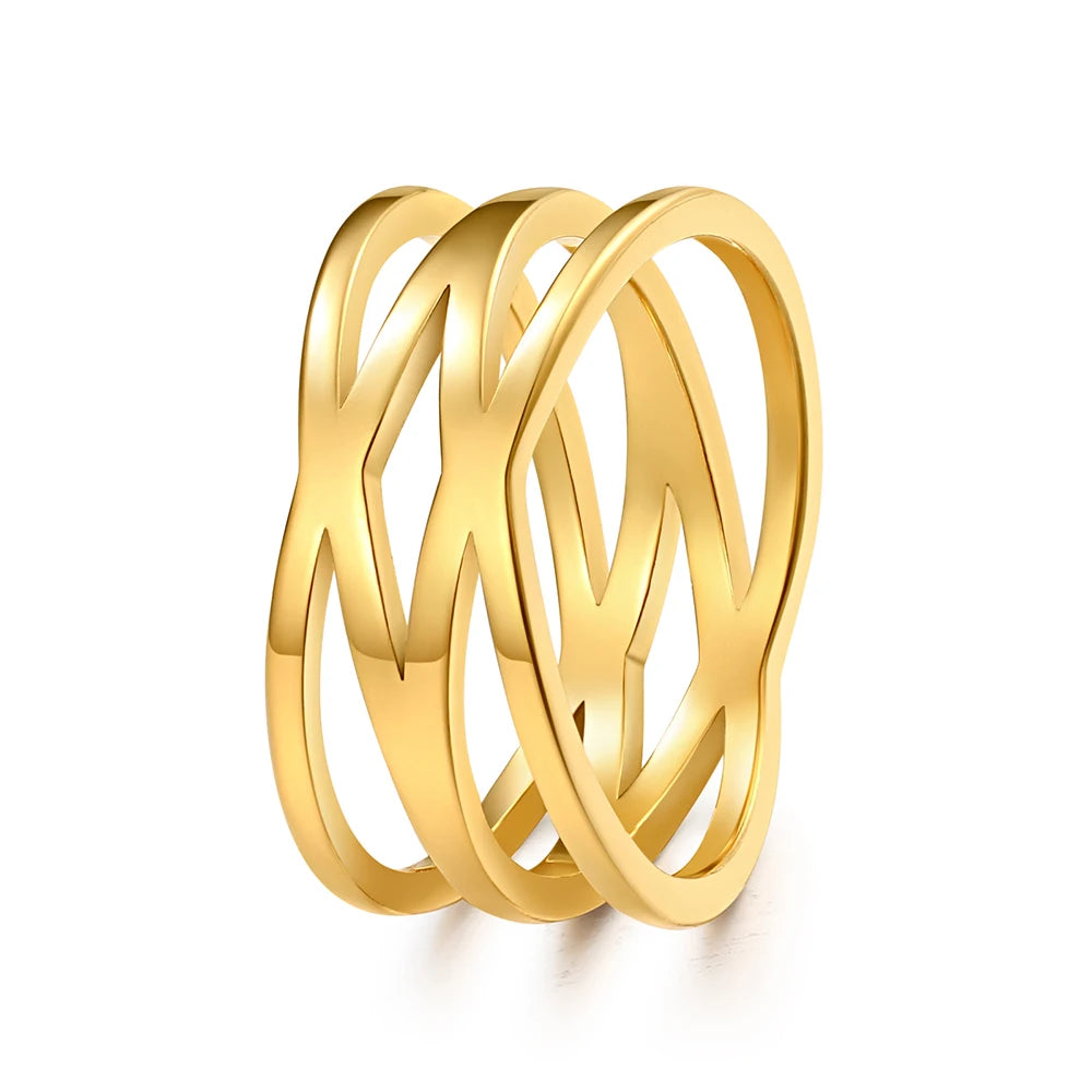 Stainless Steel Double Cross Ring