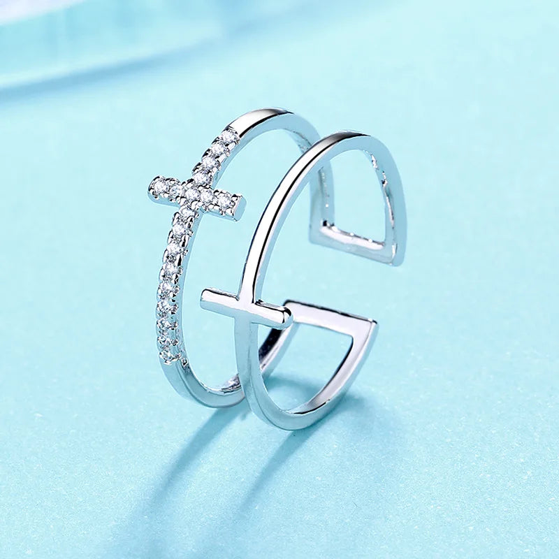 Double Layer Adjustable Cross Ring