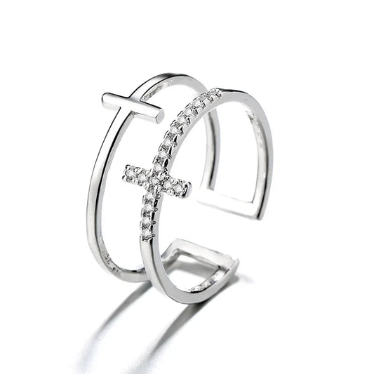 Double Layer Adjustable Cross Ring