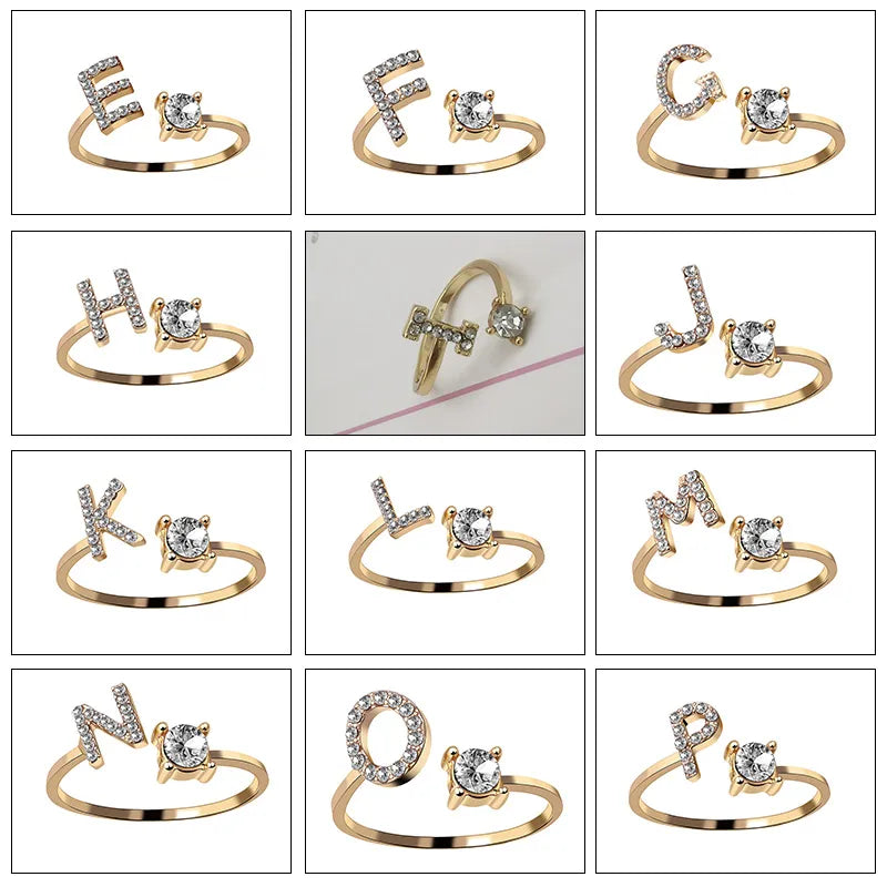 26 English Letter Rings A-Z
