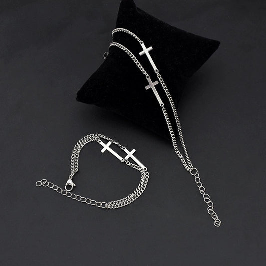Titanium steel cross bracelet