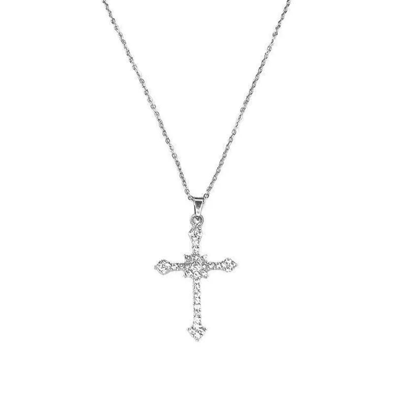 Zirconia Cross Pendant & Necklace
