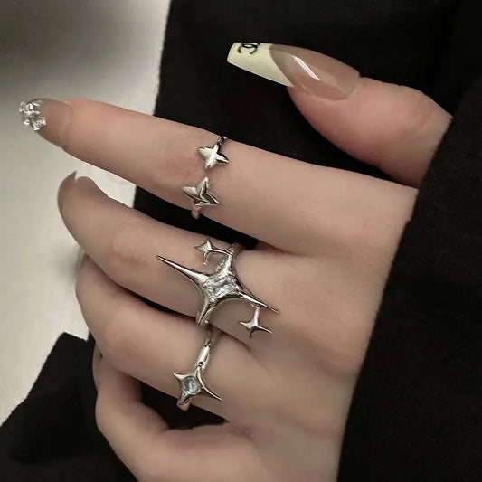 Gothic Sliver Color Adjustable Couple Rings