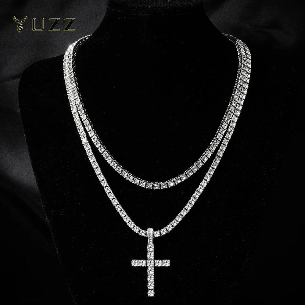Cross necklace tennis