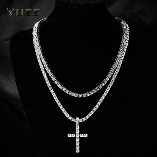 Cross necklace tennis