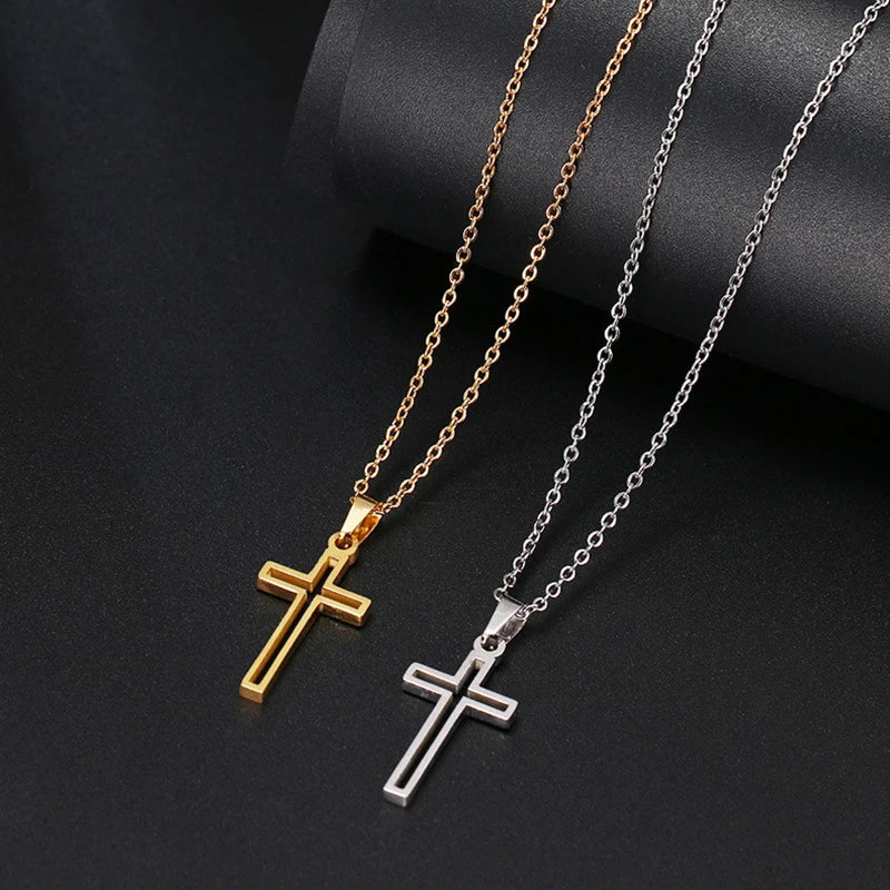 Stainless Steel Cross Pendant Necklace