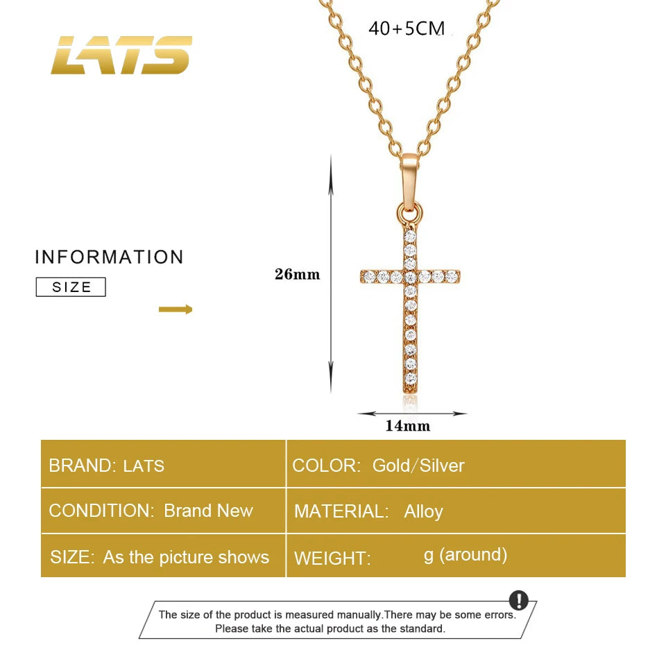 Gold/Silver Cross Pendant Necklace