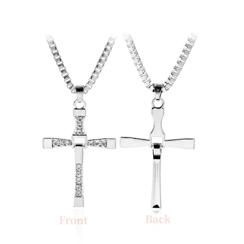 Rhinestones Pendant Cross Necklace
