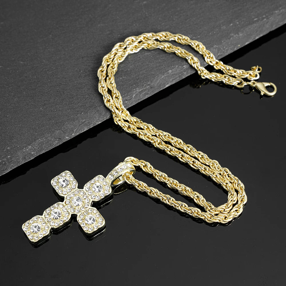 Cross necklace tennis chain