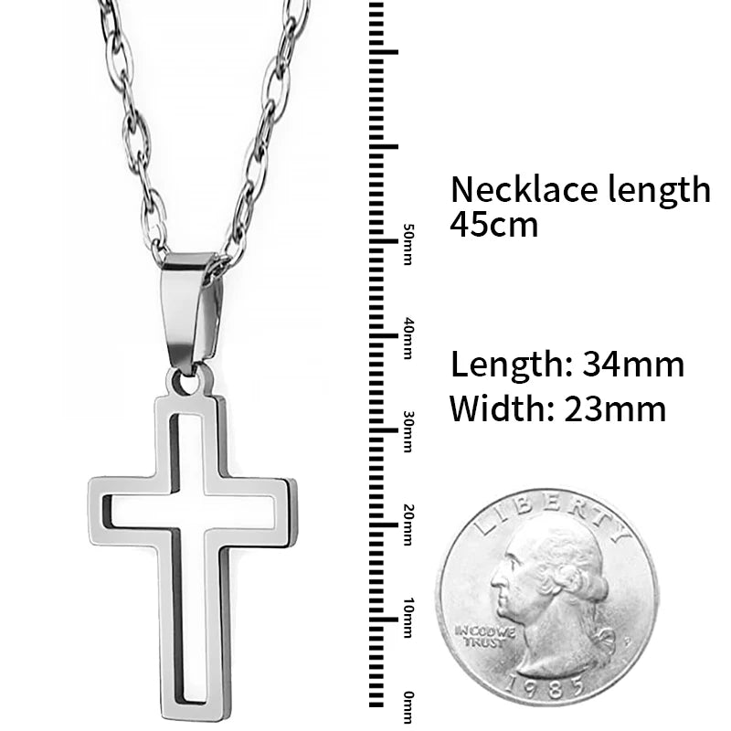Stainless Steel Cross Pendant Necklace