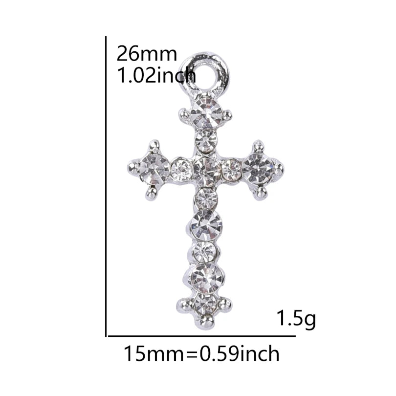 Crystal cross charm necklace
